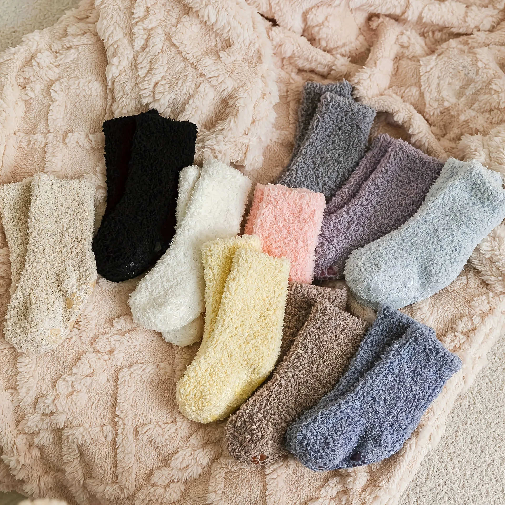 3 Pairs Of Baby Boy's Solid Color Thermal Thickened Crew Socks, Comfy Casual Soft Cotton Blend Knitted Crew Socks, Baby Boy's Hosiery