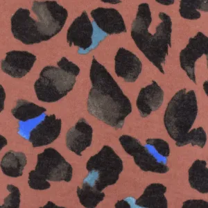 Agate Brown-Black-Multi Cheetah Print Stretch Polyester Jersey Knit Fabric