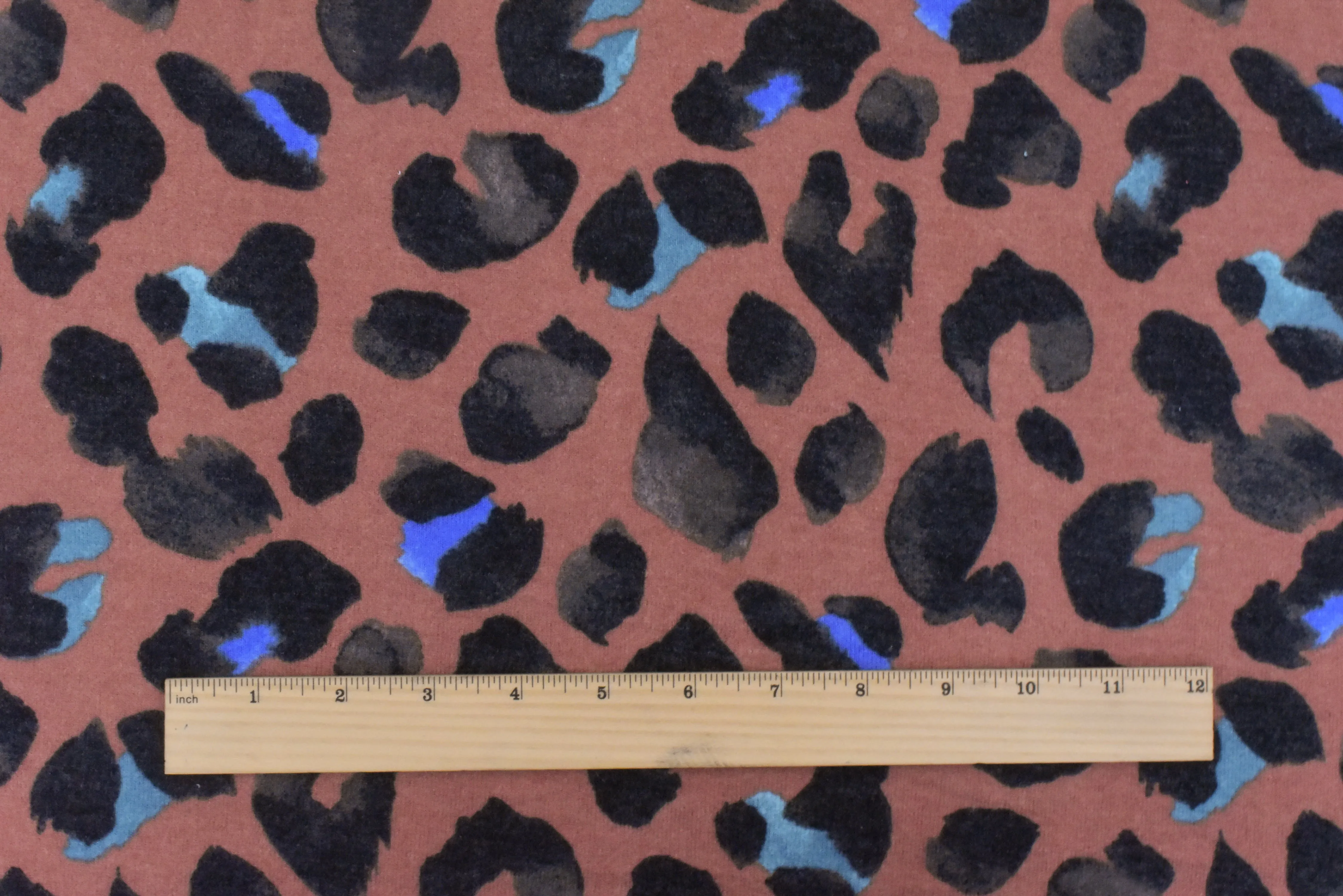 Agate Brown-Black-Multi Cheetah Print Stretch Polyester Jersey Knit Fabric