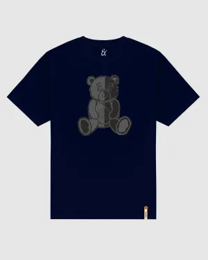 Big Bad Bear Oversized Graphic T-Shirt - Navy