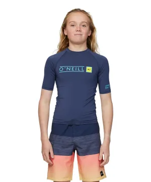 Boy's Reactor Block UV SS Rash Vest - Navy