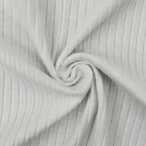 Bright White Solid Stretch Rib Knit Fabric