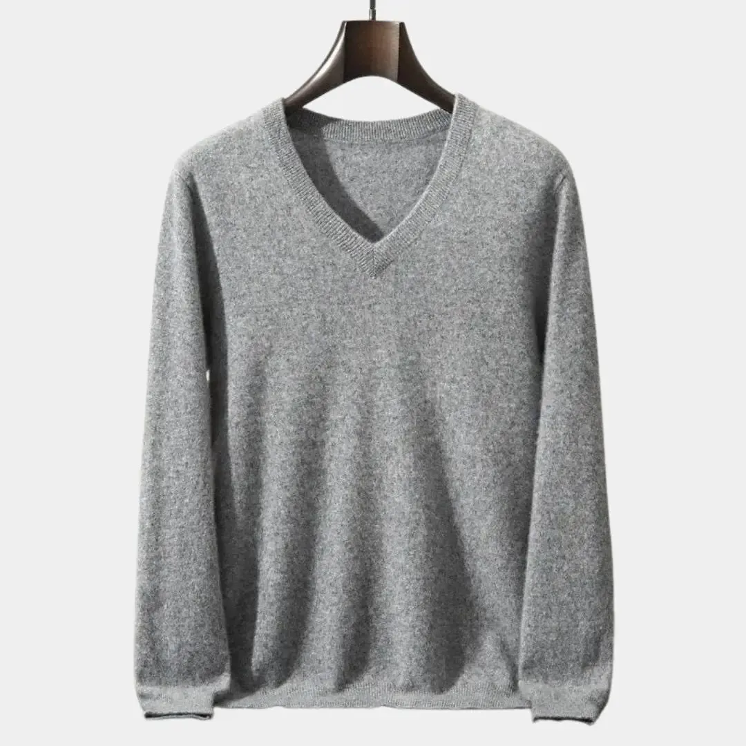 Cashmere V Neck Knitwear Sweater - Cross & Crown