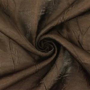 Chocolate Brown-Silver Iridescent Crinkle Nylon Taffeta Woven Fabric