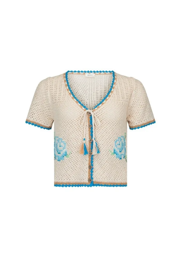 Coastal Granny Short Sleeve Top - Cornflower