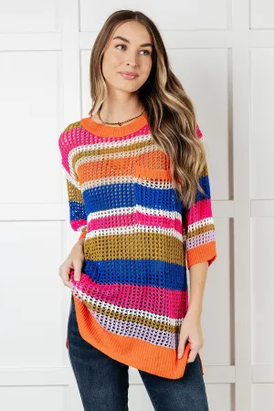 Coastal Reflection Striped Knit Tunic