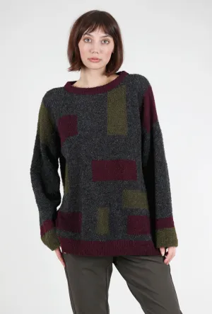 Colorblock Carrie Sweater, Wild Berry