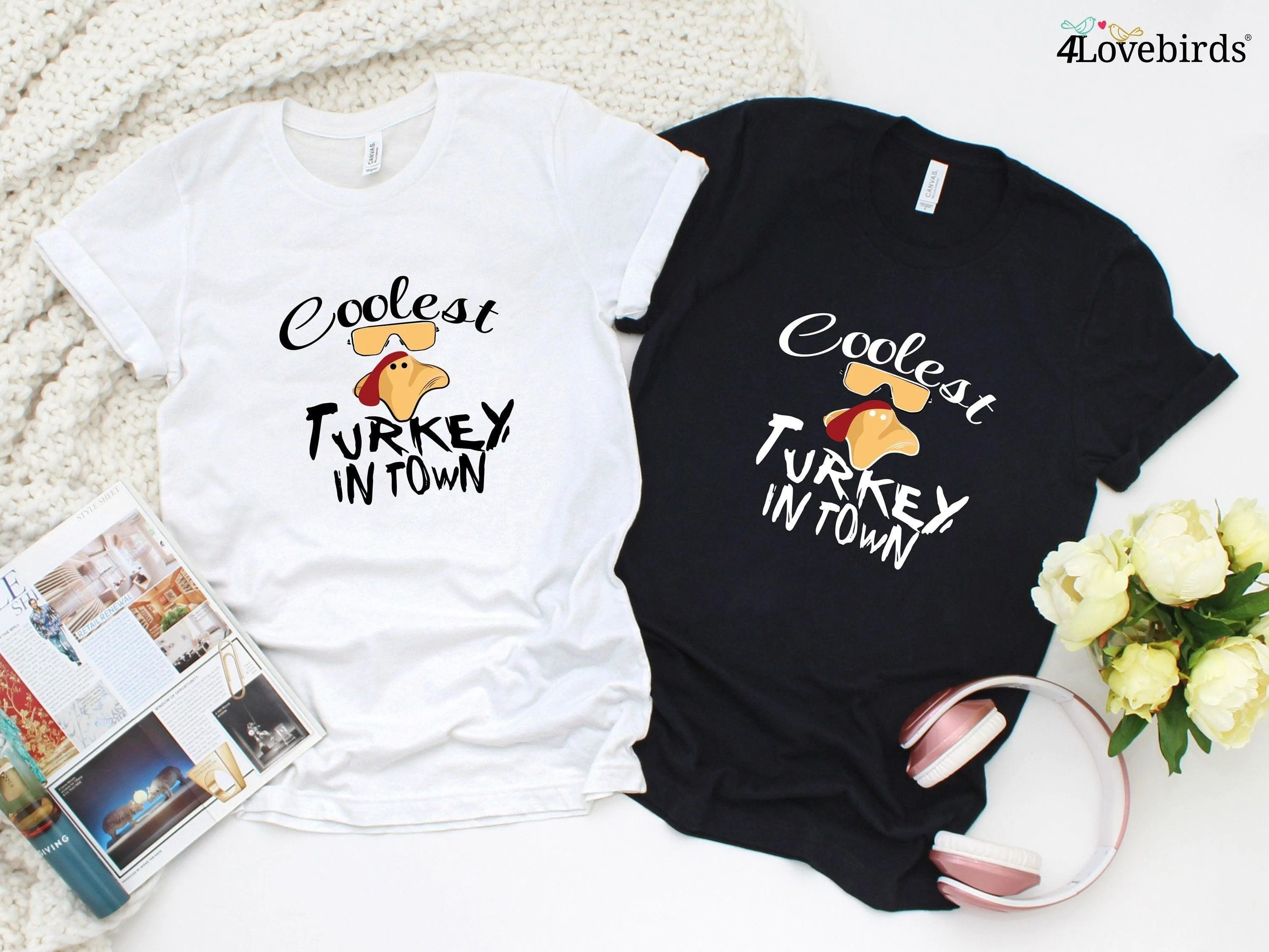 Coolest Turkey in Town Hoodie, Funny Thanksgiving Sweatshirt, Thankful Long Sleeve Shirt, Fall Shirt, Hello Pumpkin,Family Matching Shirt