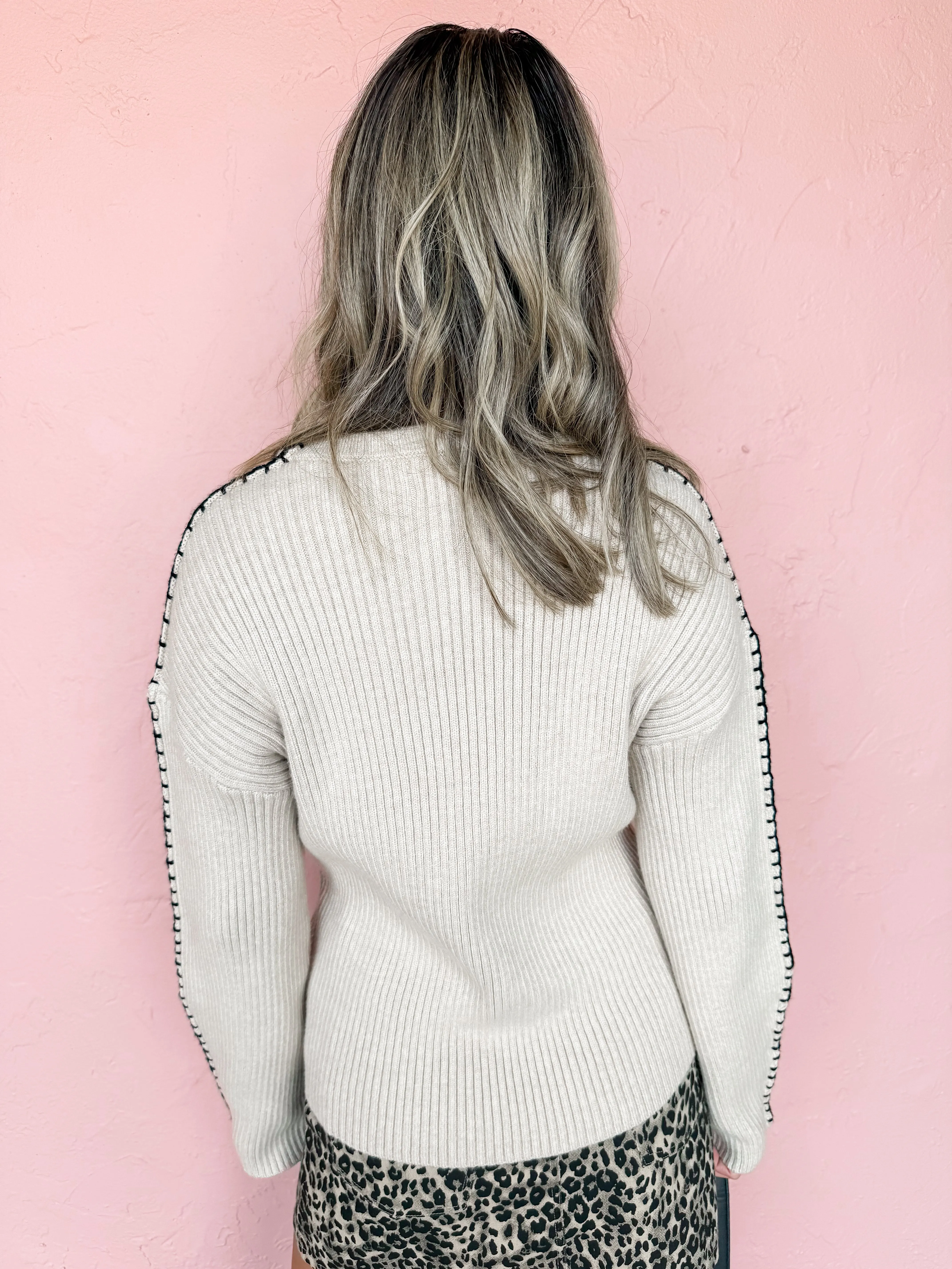 Cozy Moments Contrast Stitch Sweater