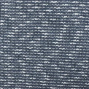 Dusty Navy-White Textured Pattern Stretch Rib Knit Fabric