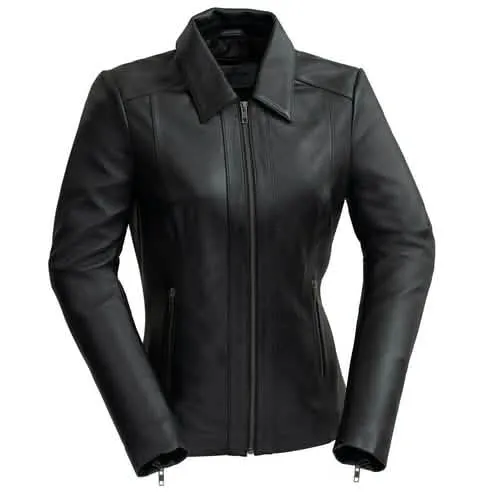 Elegant Lambskin Leather Moto Jacket