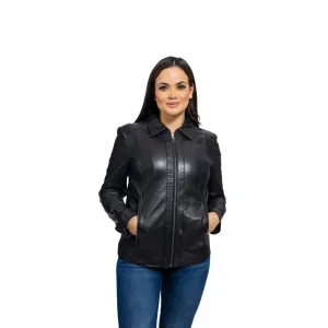 Elegant Lambskin Leather Moto Jacket