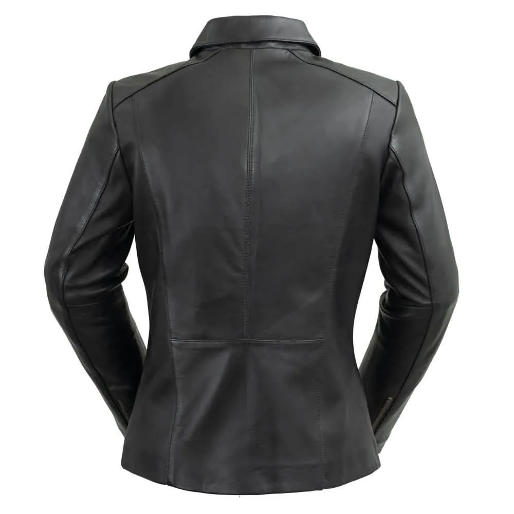 Elegant Lambskin Leather Moto Jacket