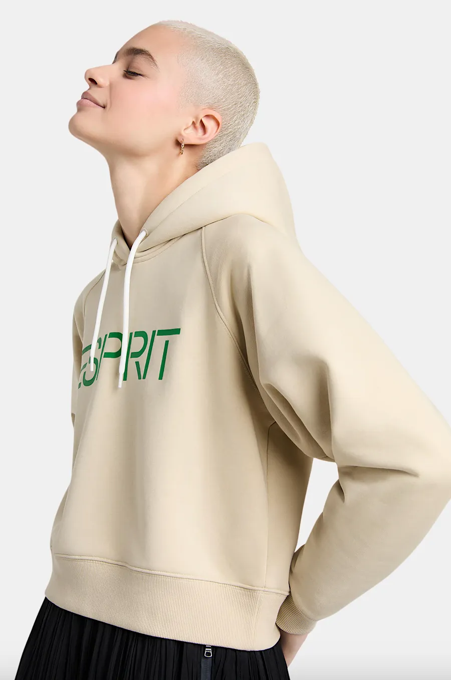 esprit cropped logo hoodie