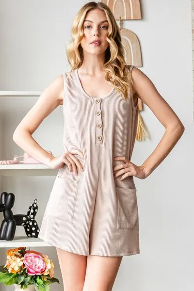 Full Size Scoop Neck Wide Strap Romper