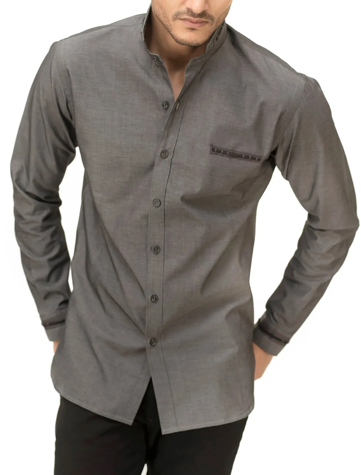 GREY ROPE DETAIL SHIRT