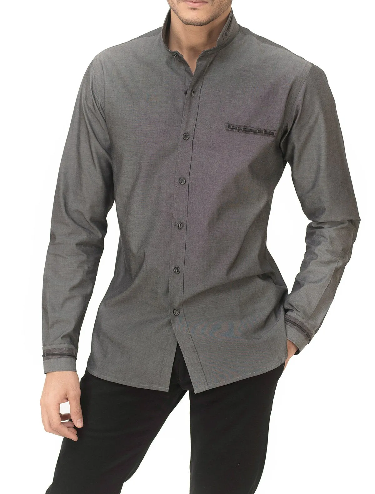 GREY ROPE DETAIL SHIRT