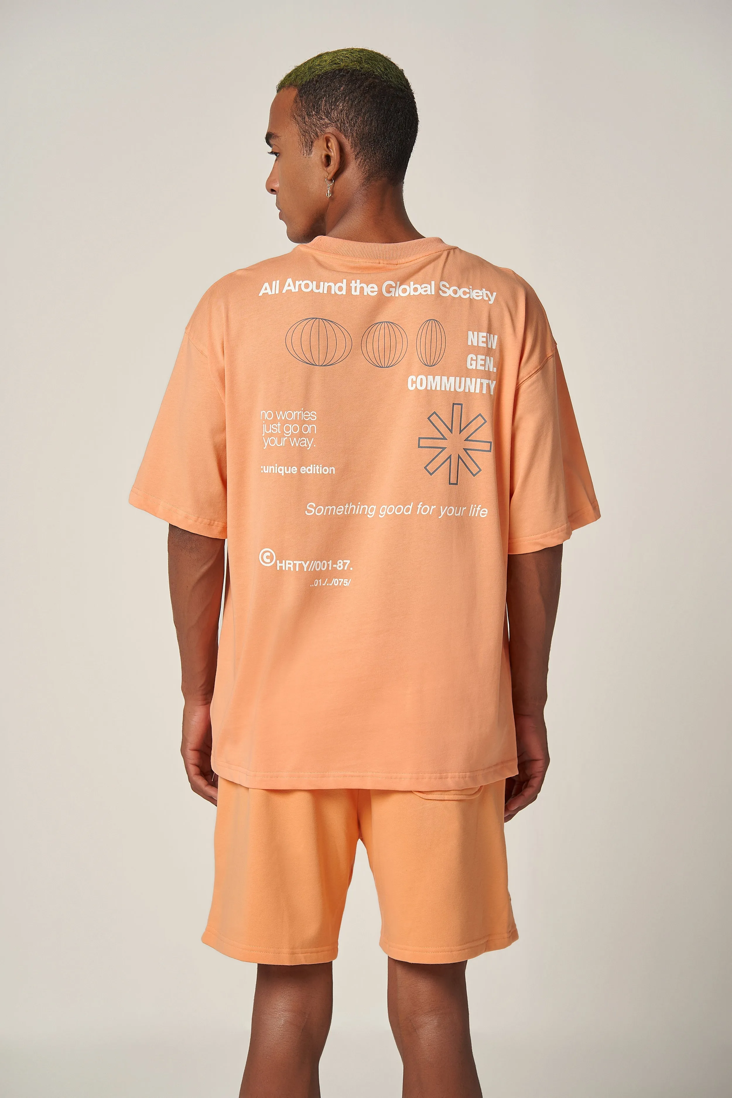 HEARTY GLOBAL COMMUNITY T-SHIRT - SOFT ORANGE (UNISEX)