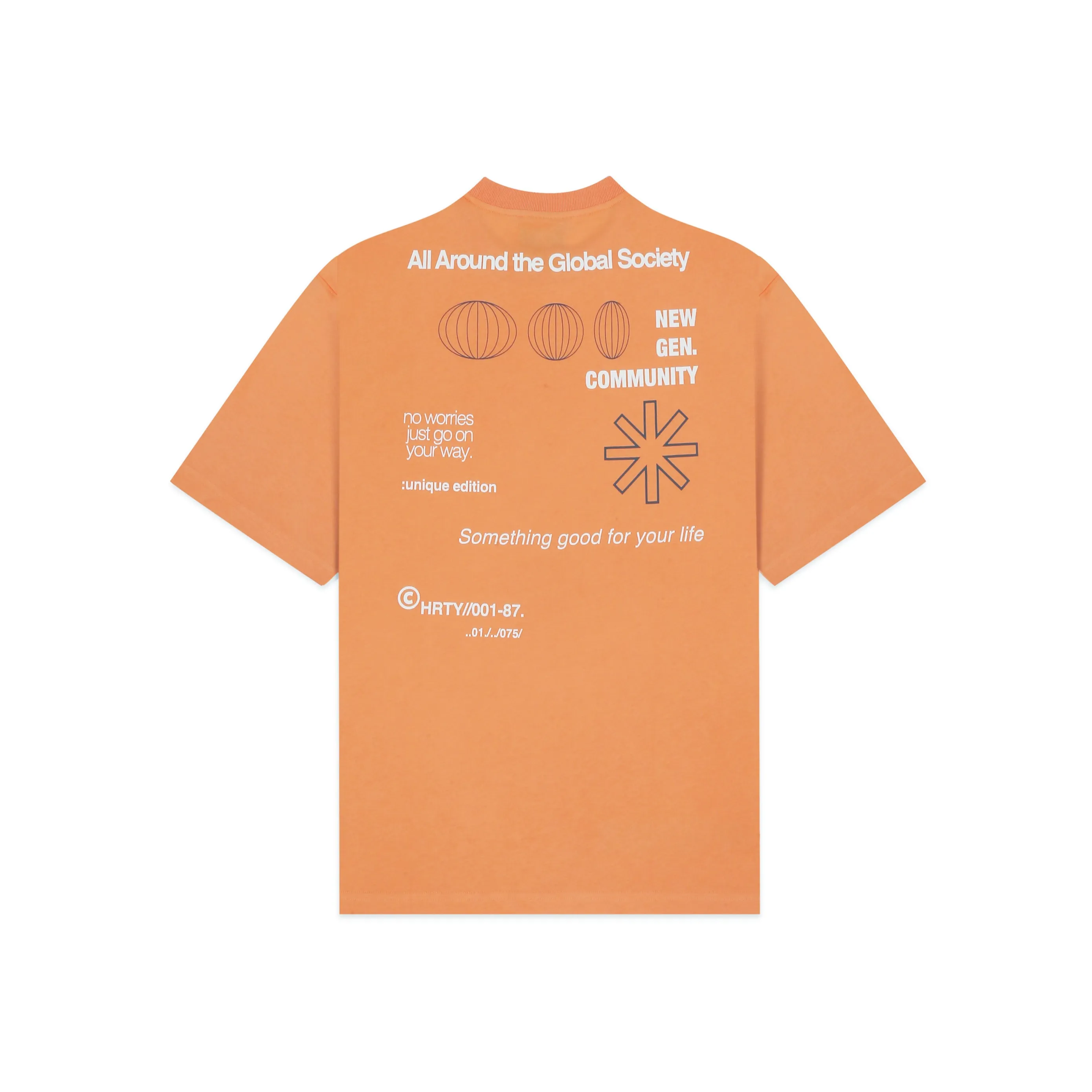 HEARTY GLOBAL COMMUNITY T-SHIRT - SOFT ORANGE (UNISEX)