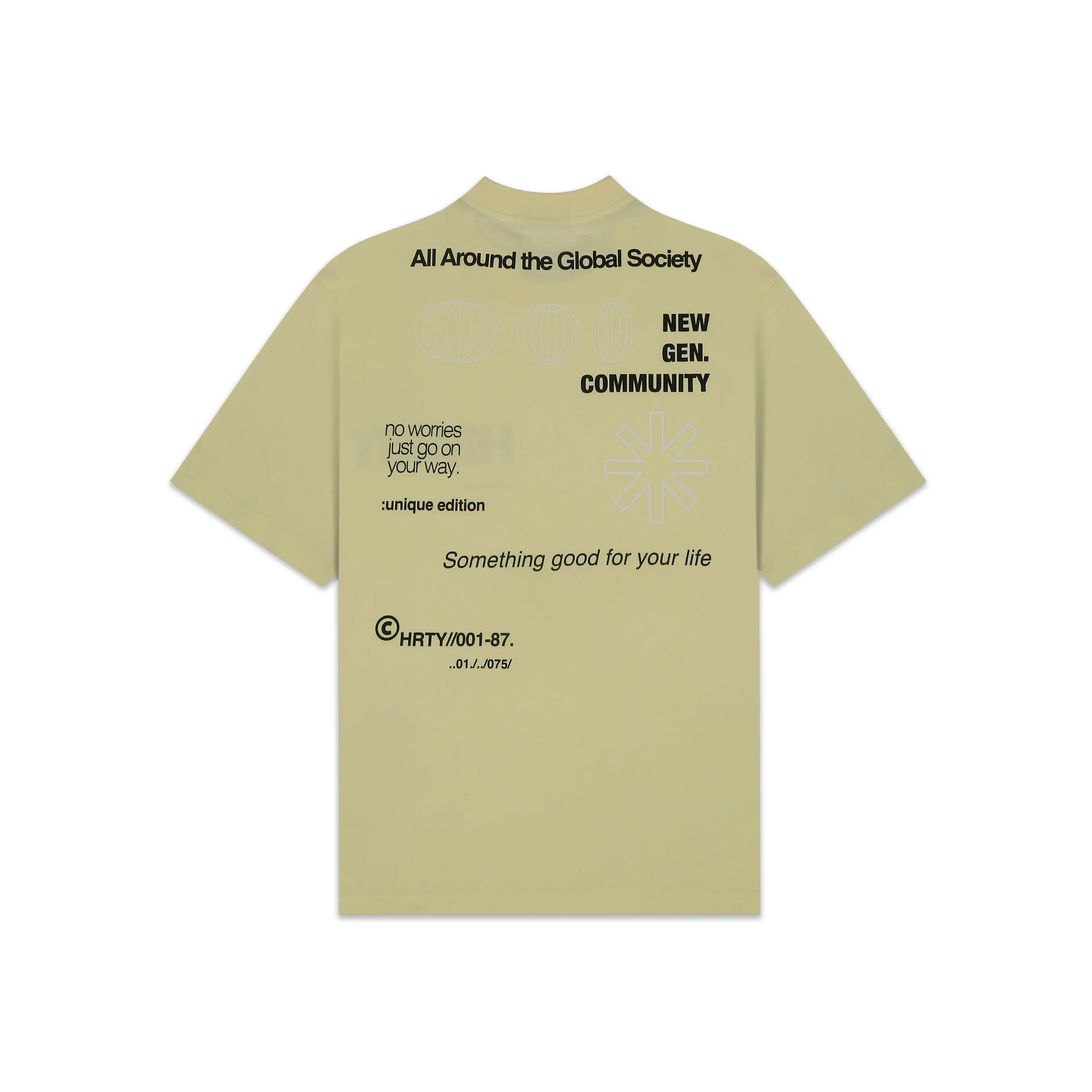 HEARTY GLOBAL COMMUNITY T-SHIRT - YELLOW (UNISEX)