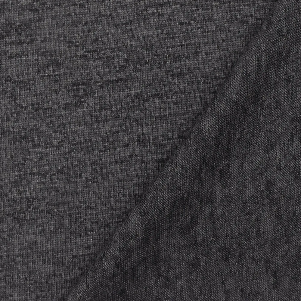 Heather Charcoal Gray-Black Stretch Poly Jersey Knit Fabric