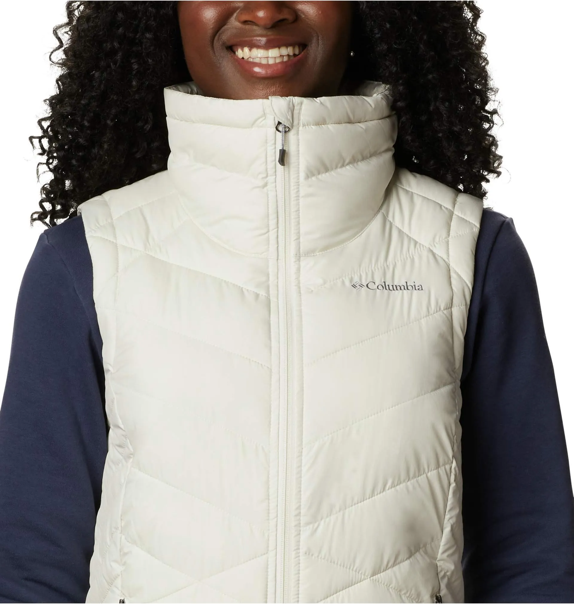 Heavenly Columbia Long Vest, Chalk