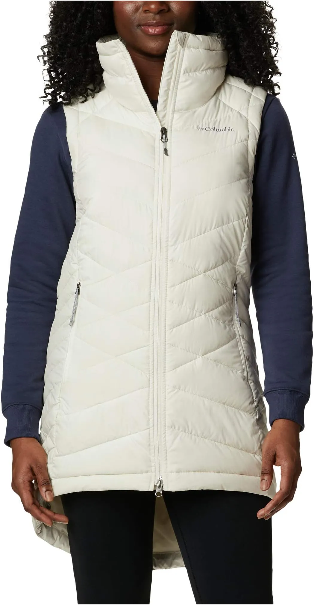 Heavenly Columbia Long Vest, Chalk