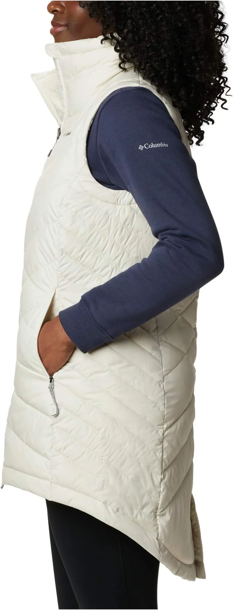 Heavenly Columbia Long Vest, Chalk