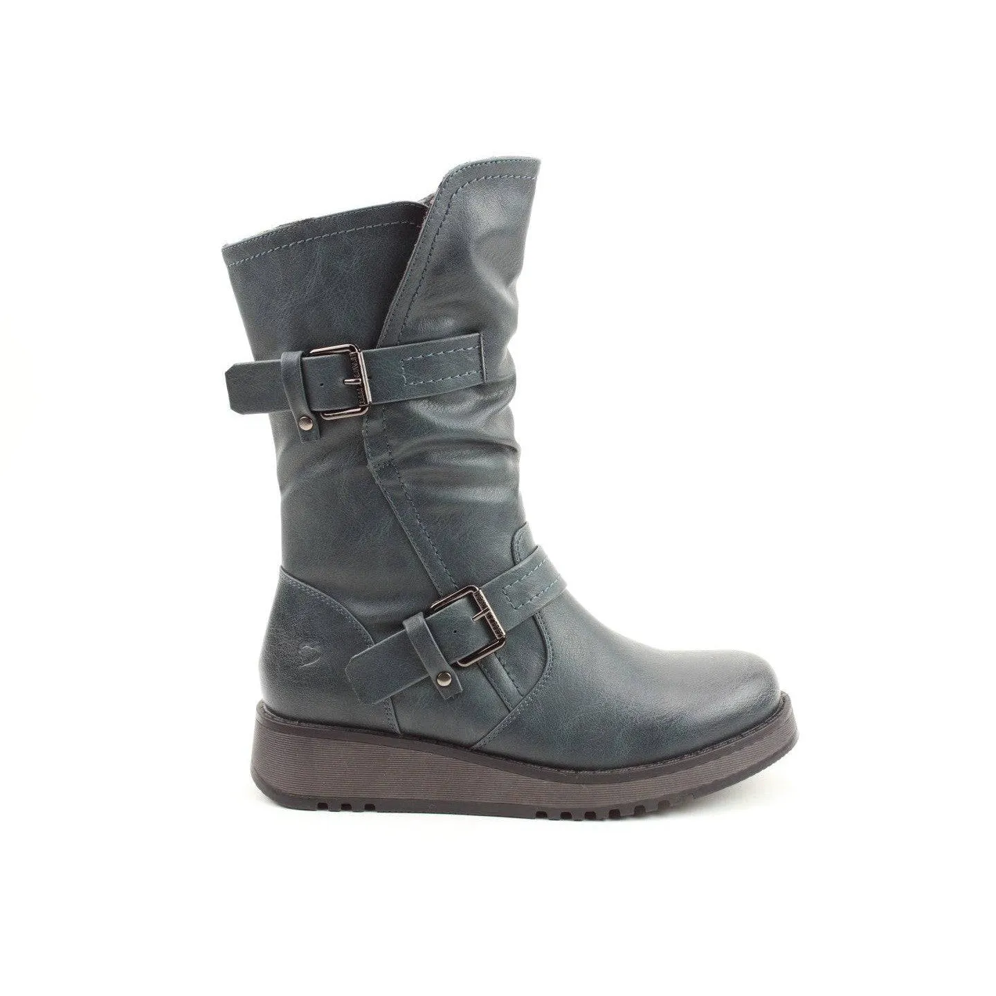 Heavenly Feet Hannah 4 Ladies Ocean Vegan Side Zip Mid-Calf Boots