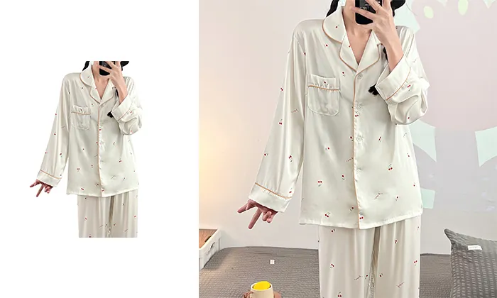 Ice Silk Pajamas Two-Piece Suit