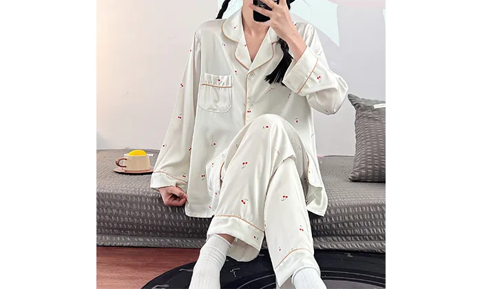 Ice Silk Pajamas Two-Piece Suit