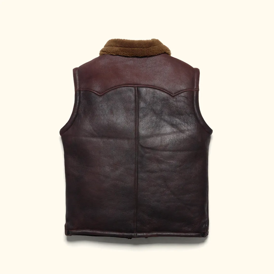 Jackson Leather Shearling Vest | Brown