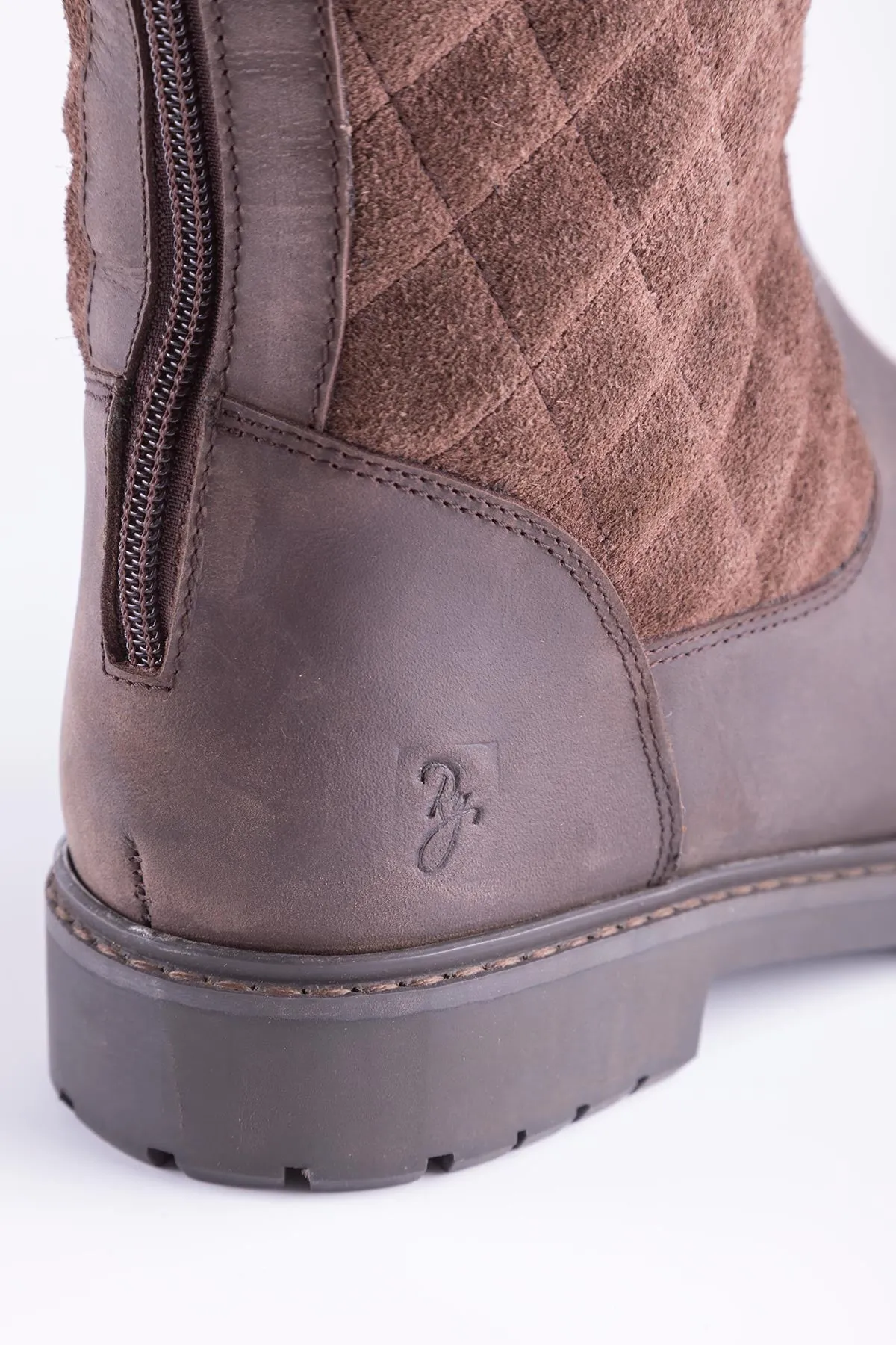 Ladies Leather Quilted Boots - Muston