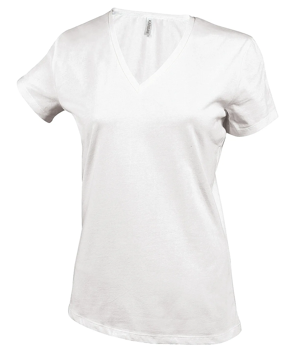 Ladies short-sleeved V-neck T-shirt | White