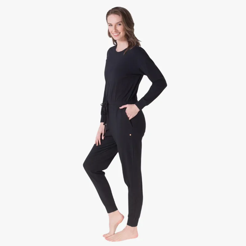 LatteLove Long-Sleeve Crewneck Jumpsuit