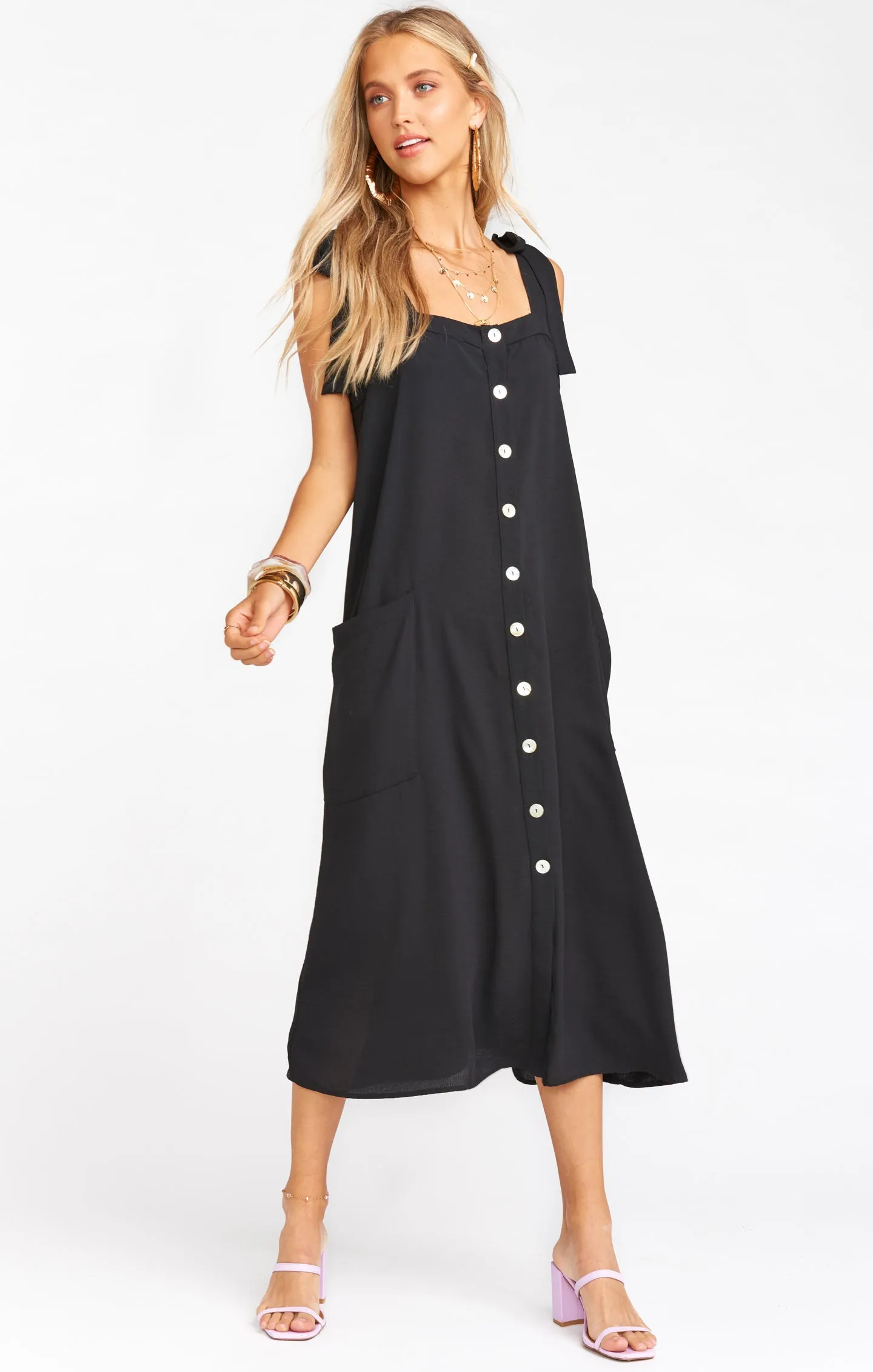 Lucas Midi Dress ~ Black