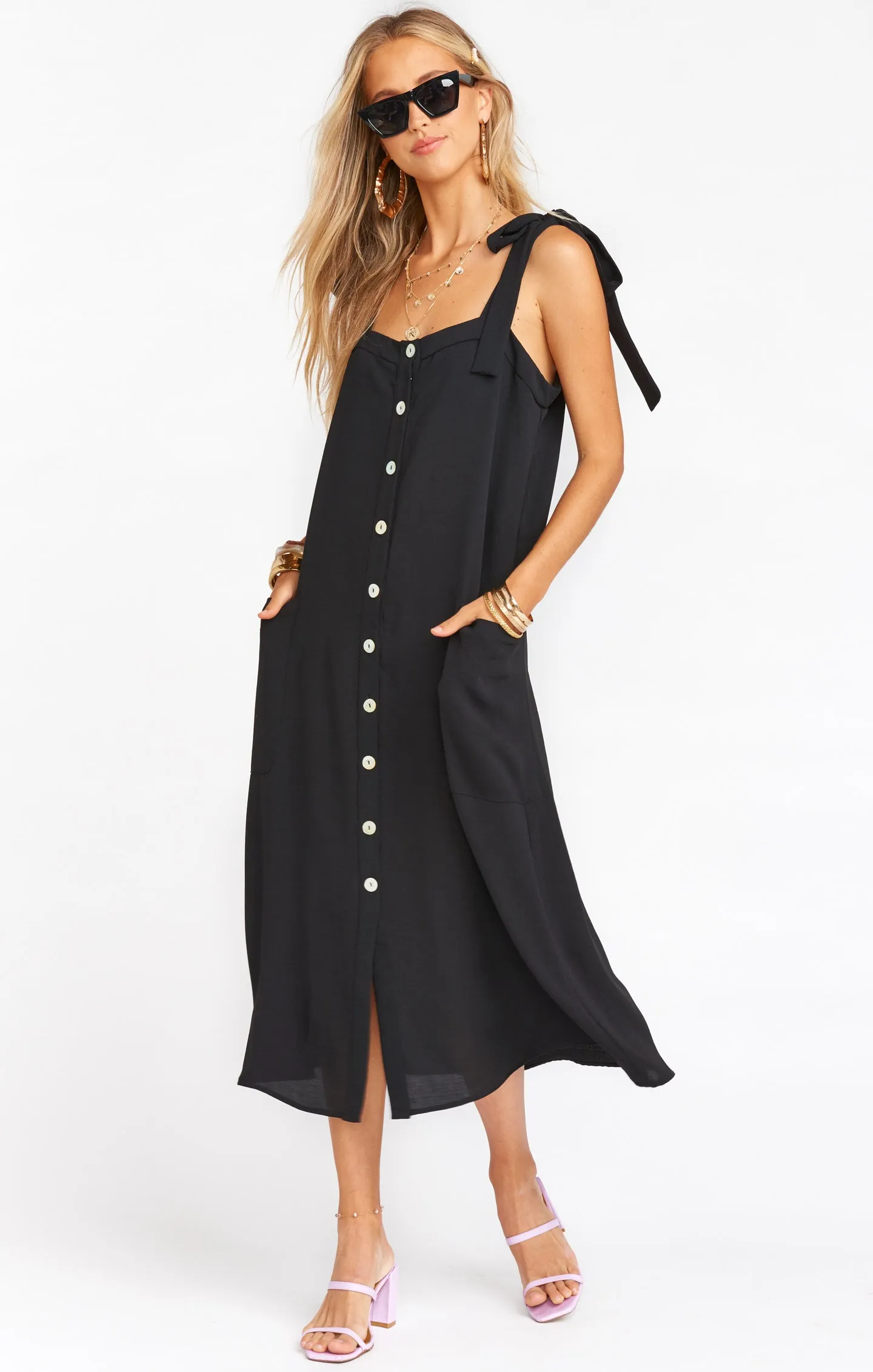 Lucas Midi Dress ~ Black