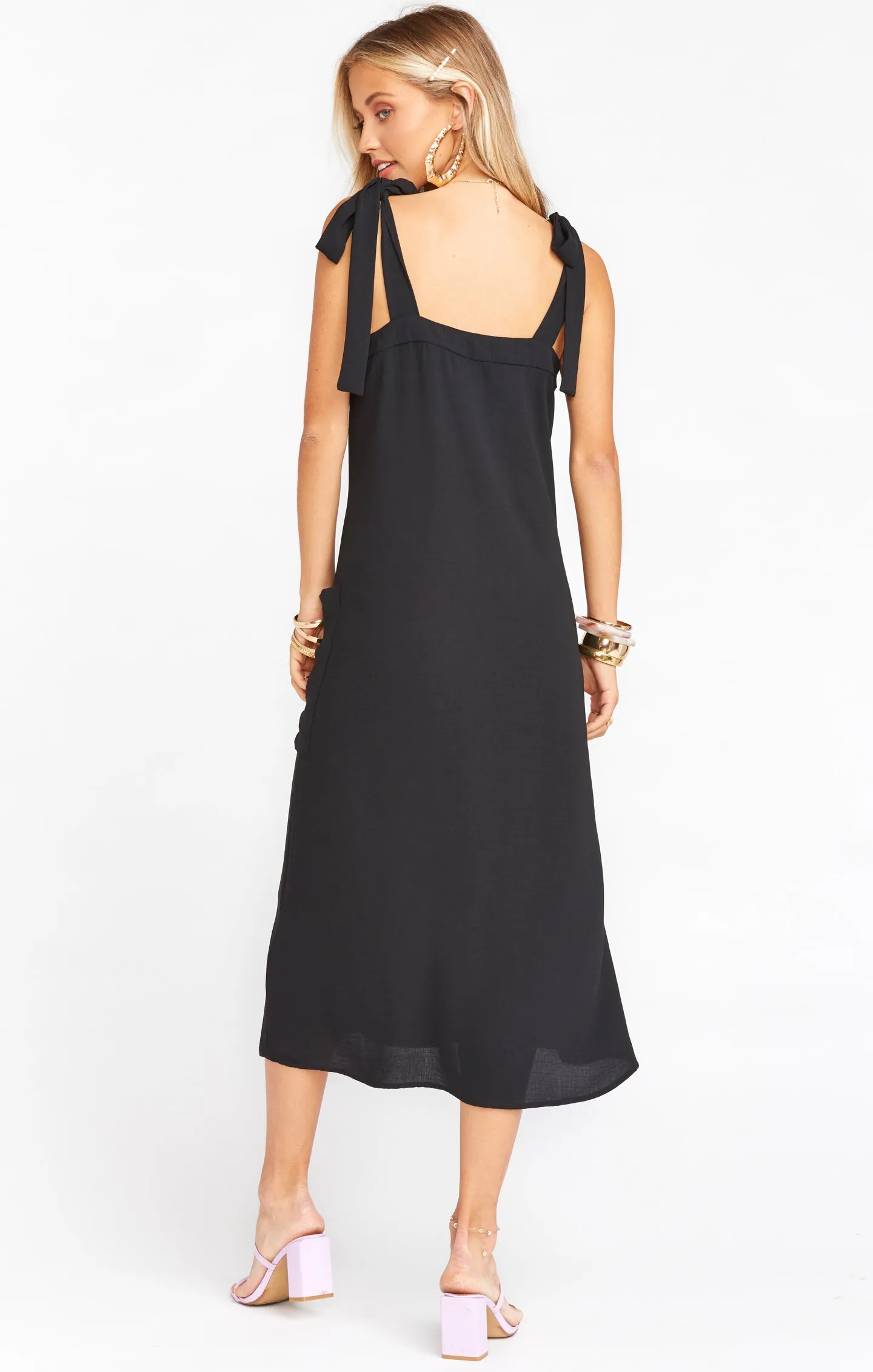 Lucas Midi Dress ~ Black