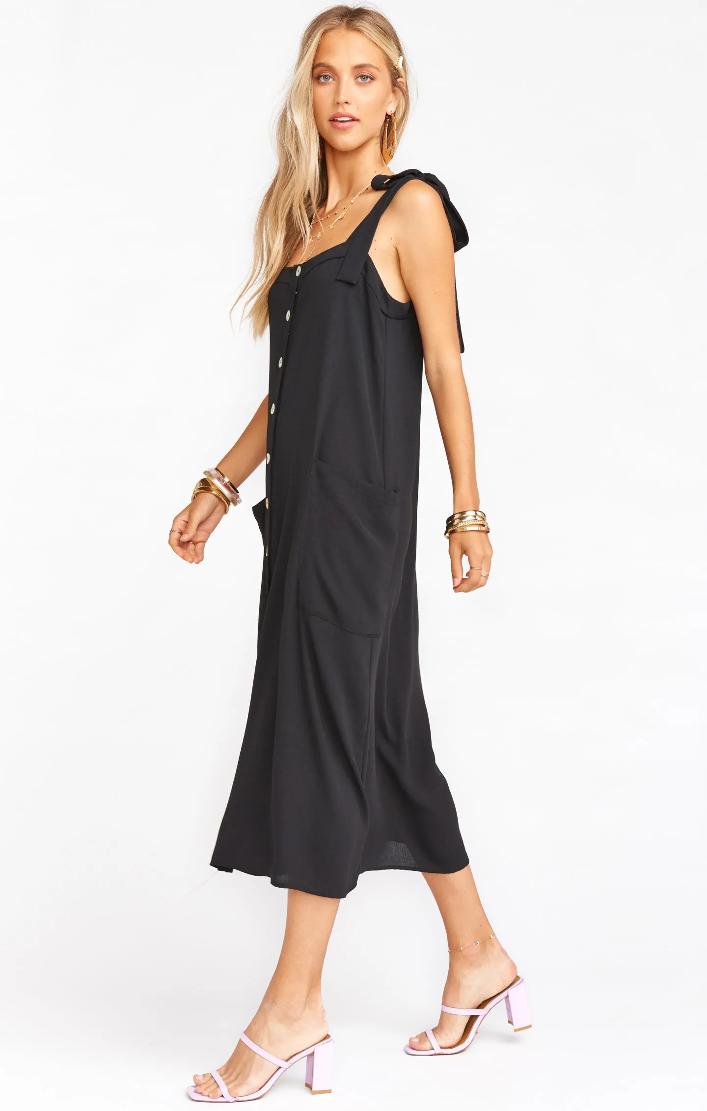 Lucas Midi Dress ~ Black