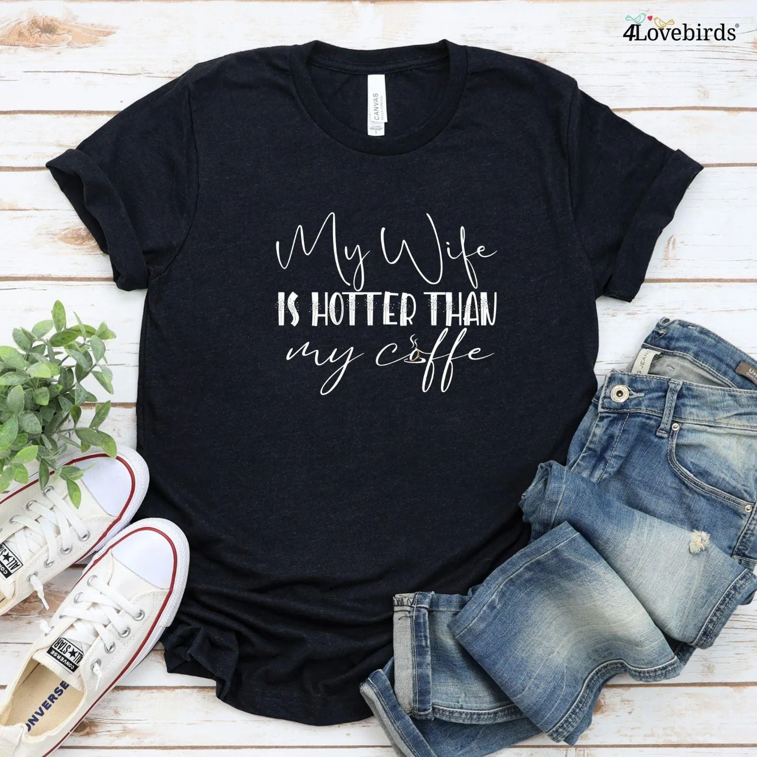 Matching Coffee Lovers Set: His&Hers Tops - Husband Hotter Than Coffee Gifts