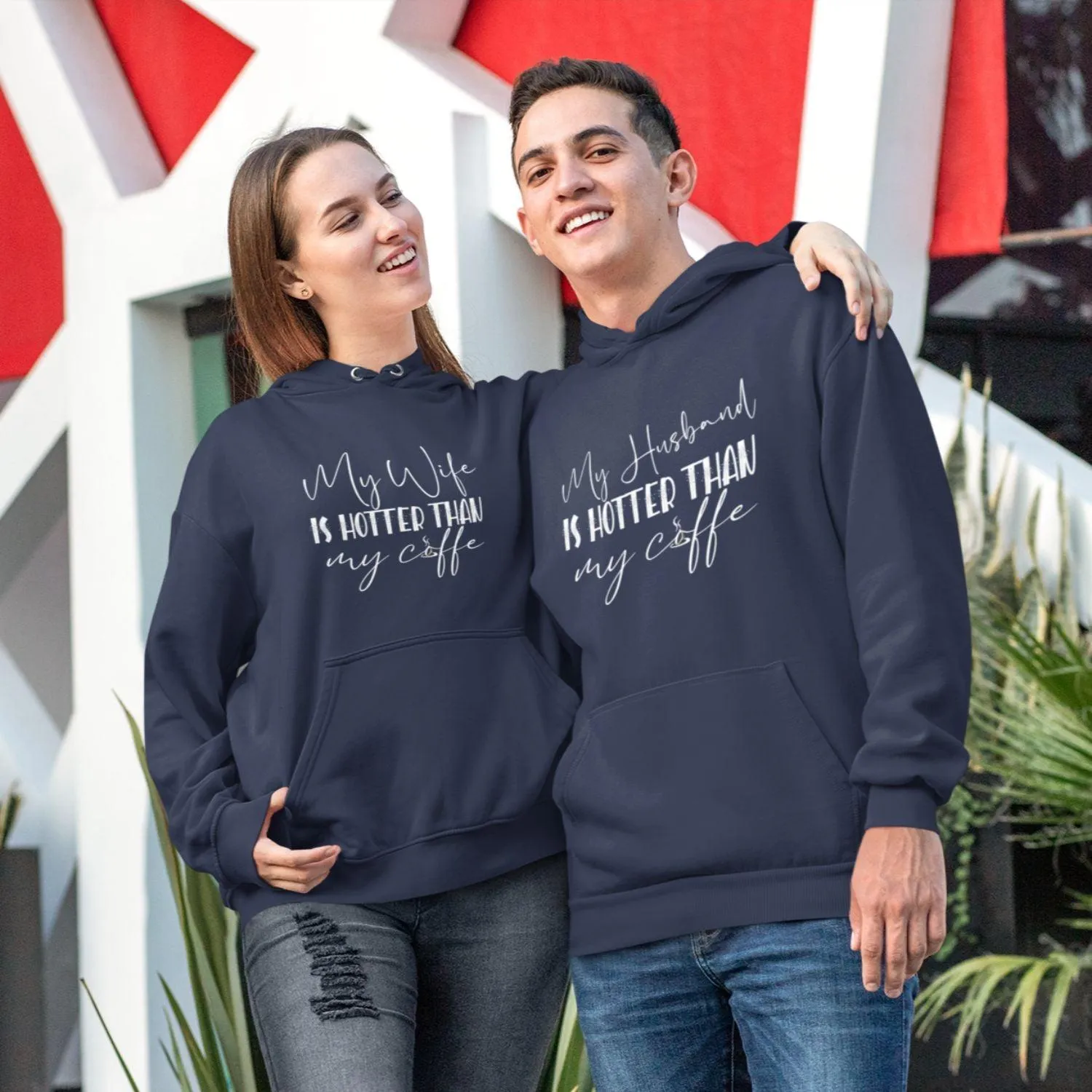 Matching Coffee Lovers Set: His&Hers Tops - Husband Hotter Than Coffee Gifts