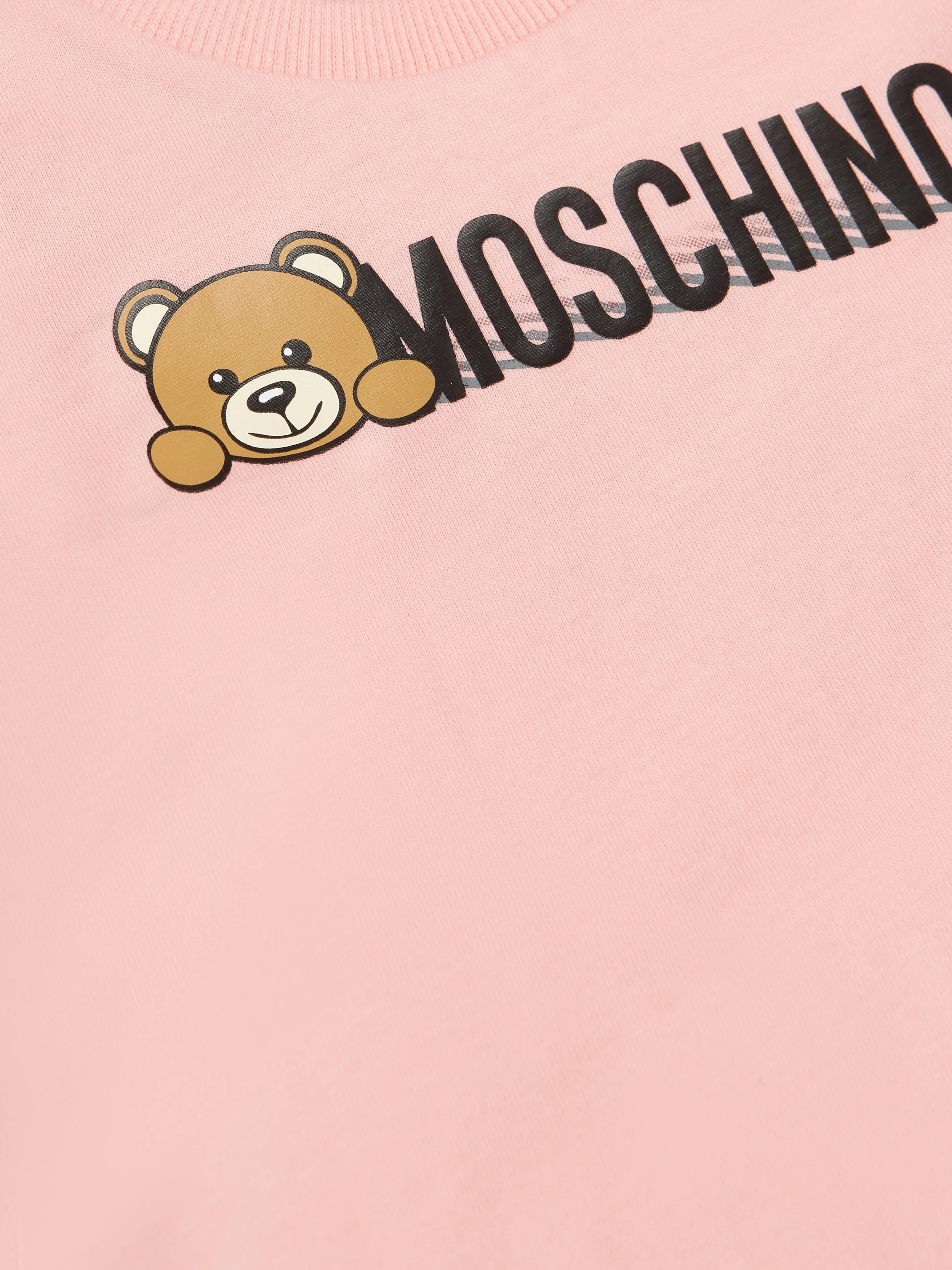 Moschino Baby Girls Long Sleeve Logo T-Shirt in Pink