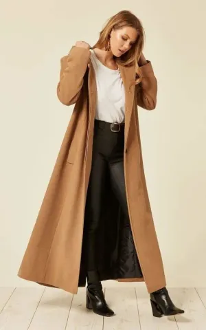 Oversized Wool Blend Hooded Long Coat (1716)