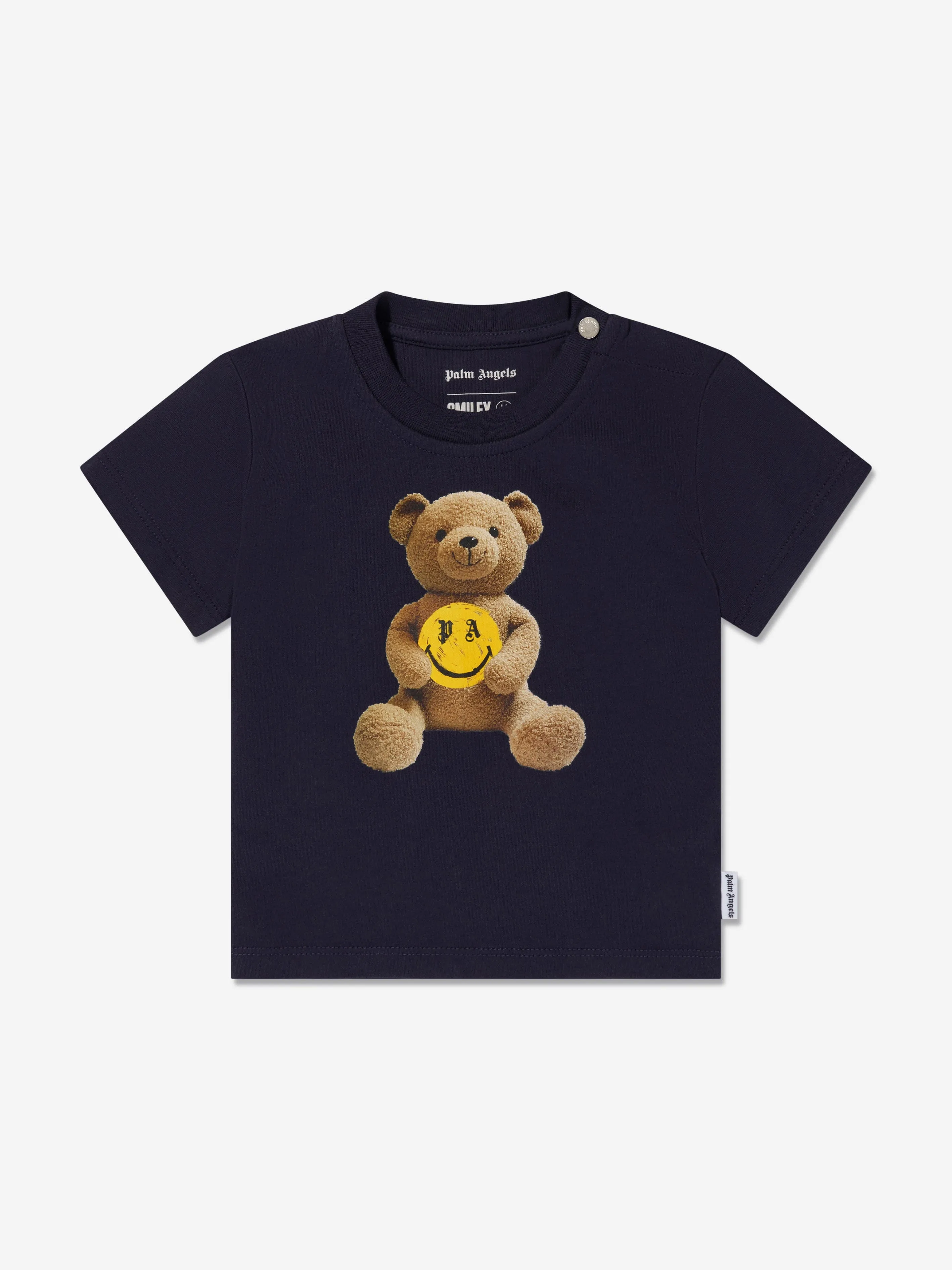 Palm Angels Baby Boys Smiley Bear T-Shirt in Navy