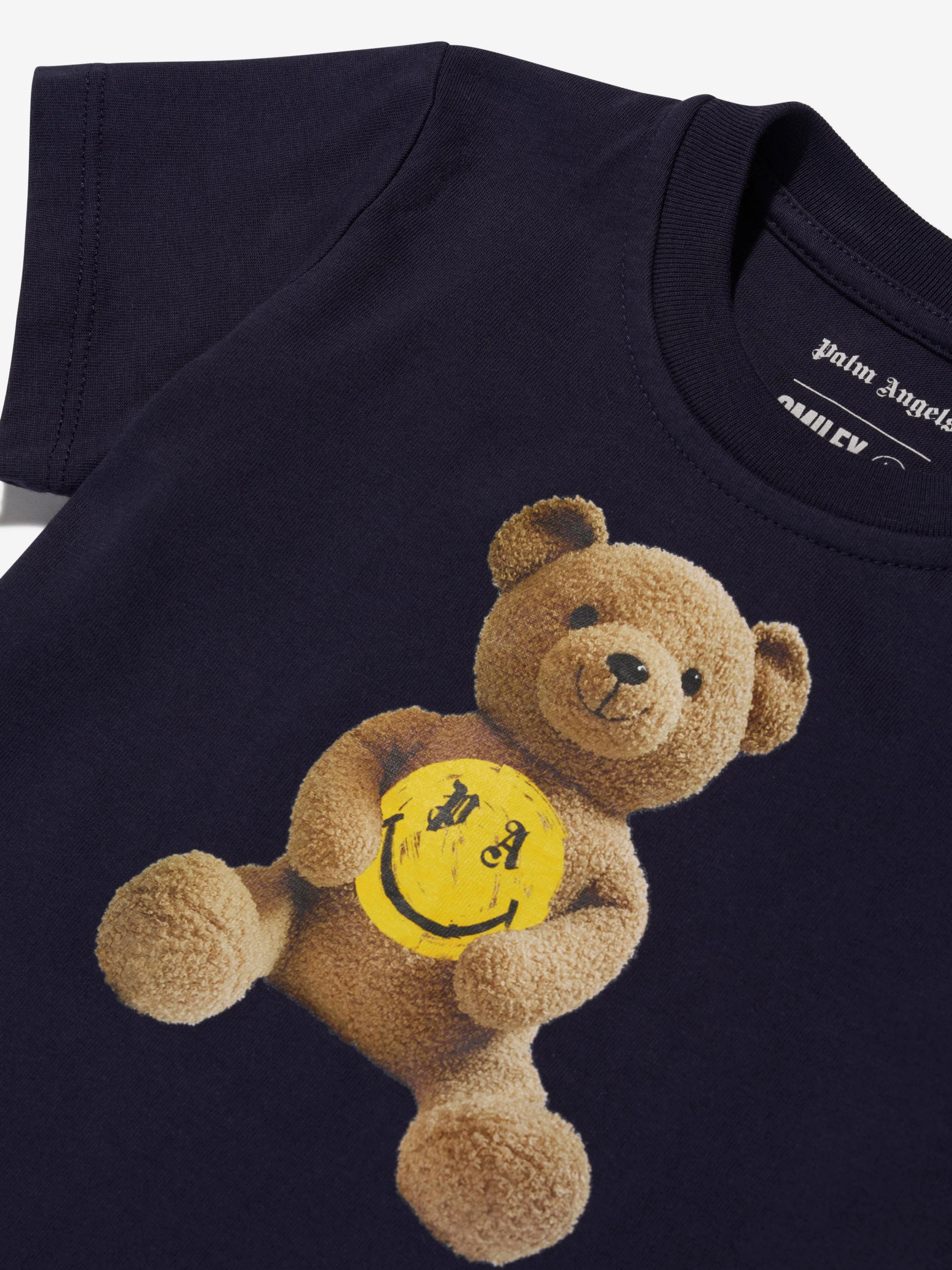 Palm Angels Baby Boys Smiley Bear T-Shirt in Navy