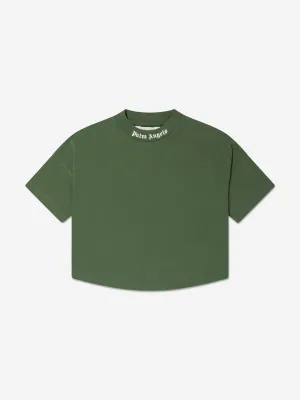 Palm Angels Boys Classic Logo T-Shirt in Green