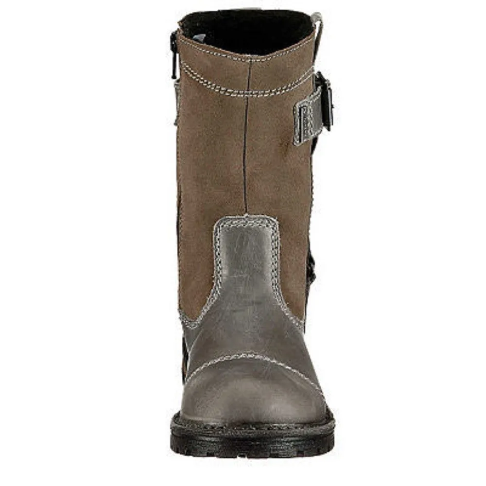 Ricosta Leif Grey Mid Calf Biker Boots