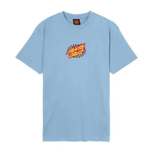 Santa Cruz Oval Check Flame Front T-Shirt Crystal Blue