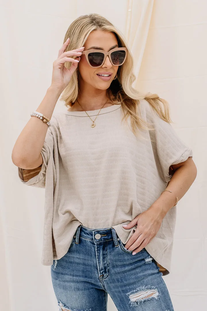 So It Begins Textured Top | Oatmeal