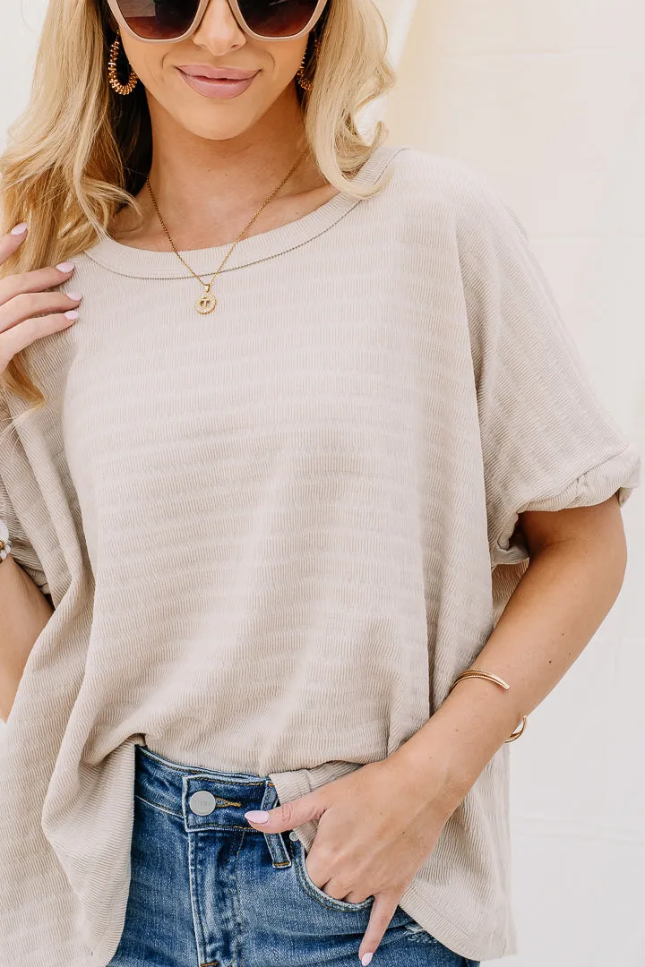 So It Begins Textured Top | Oatmeal